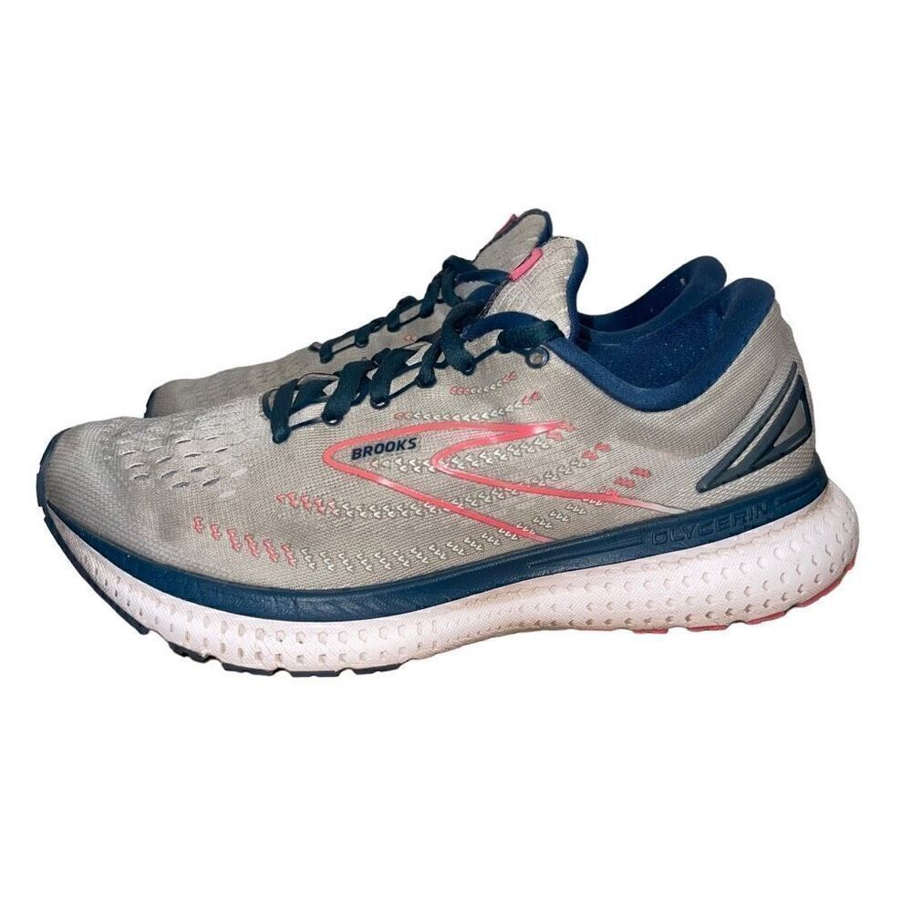 Brooks Womens Glycerin 19 1203431B110 Gray Pink Running Shoes Sneakers Size 9 B